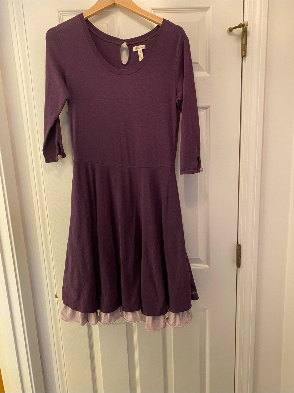 Matilda Jane Plum Purple A-Line Knit Dress with Ruffle Hem